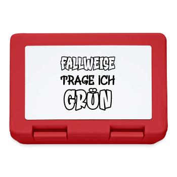 Fallweise trage ich grün Spruch Farbe grün - Brotdose - Rot - Vorne