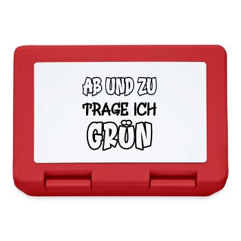 Ab und zu trage ich grün Spruch Farbe grün - Brotdose - Rot - Vorne