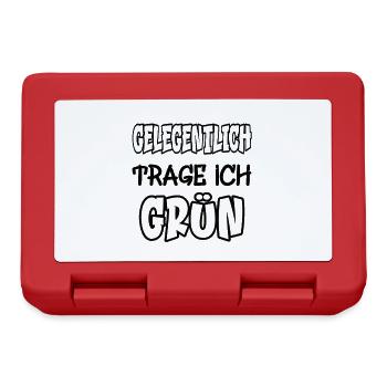 Gelegentlich trage ich grün Spruch Farbe grün - Brotdose - Rot - Vorne