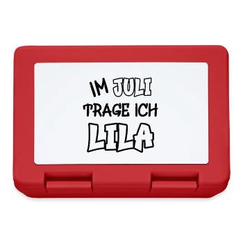 Im Juli trage ich lila Spruch Farbe lila - Brotdose - Rot - Vorne