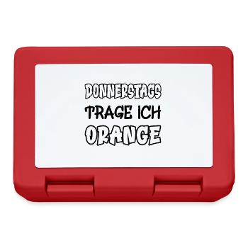 Le jeudi, je porte de l’orange en disant couleur orange - Boîte à goûter - rouge - Devant