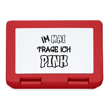 Im Mai trage ich pink Spruch Farbe pink - Brotdose - Rot - Vorne