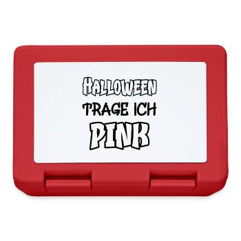 Halloween trage ich pink Spruch Farbe pink - Brotdose - Rot - Vorne