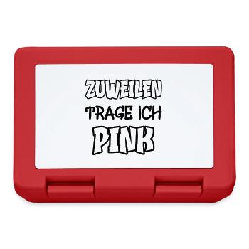 Zuweilen trage ich pink Spruch Farbe pink - Brotdose - Rot - Vorne