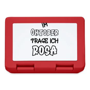 In October I wear pink saying color pink - Lunchbox - red - Front
