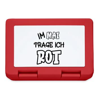 Im Mai trage ich rot Spruch Farbe rot - Brotdose - Rot - Vorne