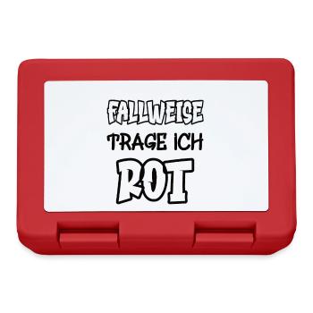 Fallweise trage ich rot Spruch Farbe rot - Brotdose - Rot - Vorne