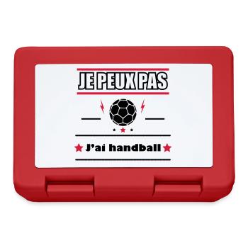 Je peux pas j'ai handball - Boîte à goûter - rouge - Devant