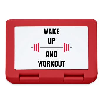 ★ Designfarben änderbar ★ Wake up and workout - Brotdose - Rot - Vorne
