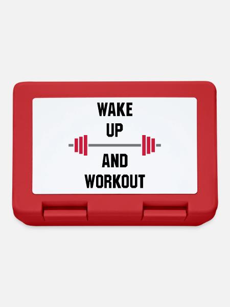 ★ Design colors can be changed ★ Wake up and workout - Lunchbox - red