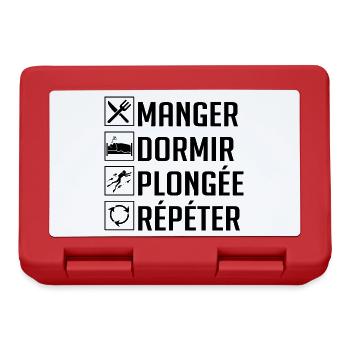 Manger, Dormir, Plongée, Répéter - Boîte à goûter - rouge - Devant