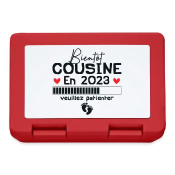 Bientôt Cousine En 2023 veuillez patienter - Boîte à goûter - rouge - Devant