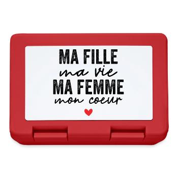 Ma fille ma vie ma femme mon cœur - Boîte à goûter - rouge - Devant