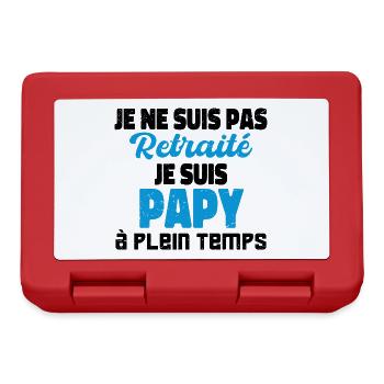 je ne suis pas retraité je suis papy à plein temps - Boîte à goûter - rouge - Devant
