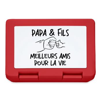 Papa Et Fils Meilleurs Amis Pour La Vie - Boîte à goûter - rouge - Devant