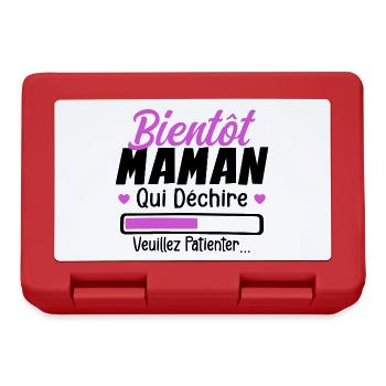 Bientôt Maman Qui Déchire Veuillez Patienter Mère - Boîte à goûter - rouge - Devant