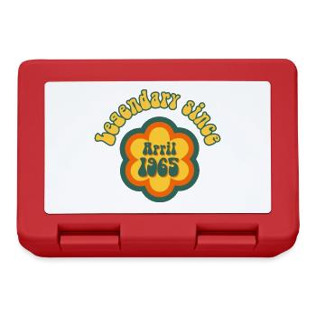 Legendär seit April 1965 Retro mit Hippie Blume - Brotdose - Rot - Vorne