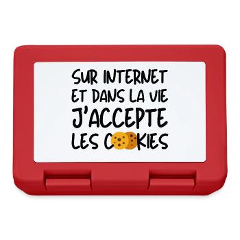 J'accepte les cookies - Boîte à goûter - rouge - Devant