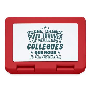 Humour Collègue Collègues Cadeau Départ Retraite - Boîte à goûter - rouge - Devant