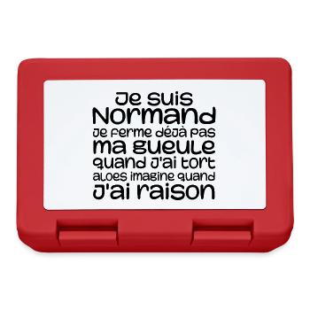 Normande Je Ferme Pas Ma Gueule Normandie Humour - Boîte à goûter - rouge - Devant