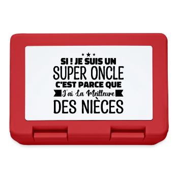 Super Oncle | Cadeau Famille Nièce Tonton Humour - Boîte à goûter - rouge - Devant