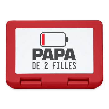 Homme Papa De 2 filles Cadeau Drôle fête des pères - Boîte à goûter - rouge - Devant