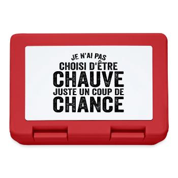 Chauve, Cadeau Citation Humour Calvitie - Boîte à goûter - rouge - Devant