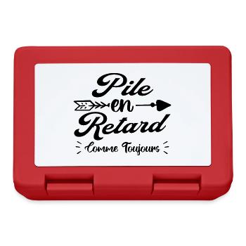 Pile En Retard Cadeau "Comme Toujours" - Boîte à goûter - rouge - Devant