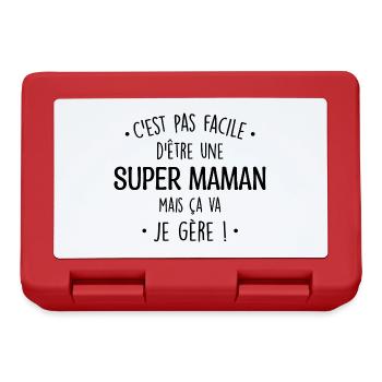 C'est Pas Facile D'être Une Super Maman - Boîte à goûter - rouge - Devant