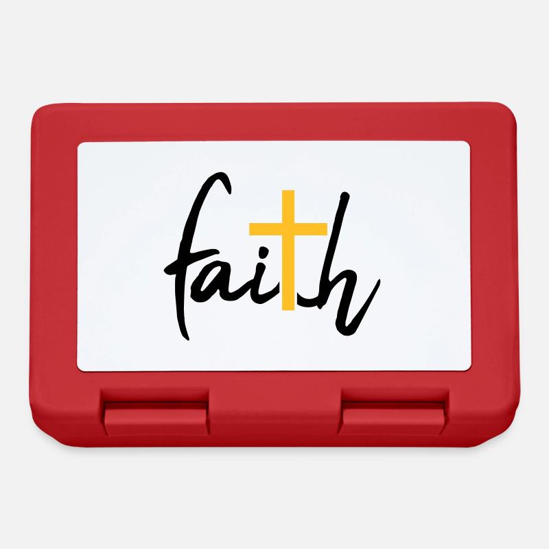 Faith Kreuz Glaube - Brotdose - Rot