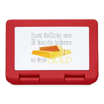 Goldwaschen Gold Goldsucher schürfen Geschenk - Brotdose - Rot - Vorne