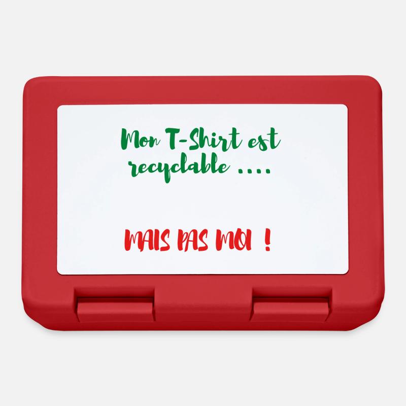 Mon t-shirt est recyclable ....mais pas moi ! - Boîte à goûter - rouge