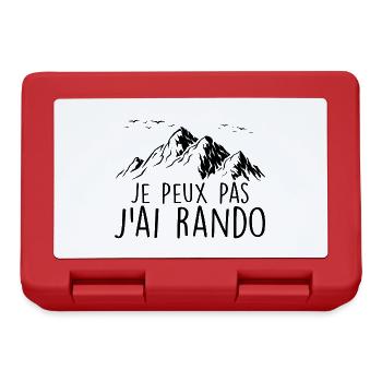 Je Peux Pas J'ai Rando | Humour Cadeau Randonneur - Boîte à goûter - rouge - Devant