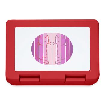 Retro Cats Vintage 80's 90's Girls - Lunchbox - red - Front