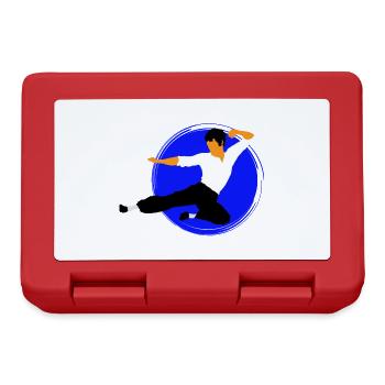 Karate-Flugtritt im blauen Kreis - Brotdose - Rot - Vorne