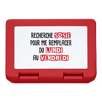 Recherche sosie du lundi au vendredi - Boîte à goûter - rouge - Devant