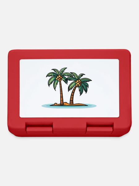 Palmen Insel Sommer - Brotdose - Rot