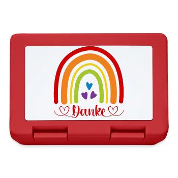 Danke Kita Abschied Kindergarten Boho Regenbogen - Brotdose - Rot - Vorne