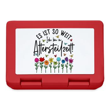 Altersteilzeit Garten bunte Blumen Ruhestand Rente - Brotdose - Rot - Vorne