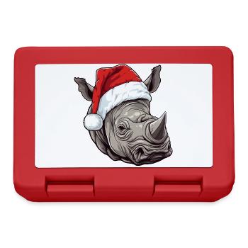Tête de rhinocéros Noël Noël - Boîte à goûter - rouge - Devant