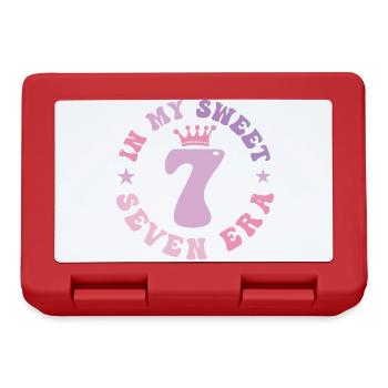 In My Sweet Seven Era 7th Birthday groovy 7th - Lunchbox - red - Front