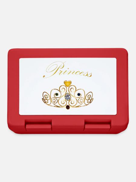 Perles princesse reine couronne doré diadème - Boîte à goûter - rouge