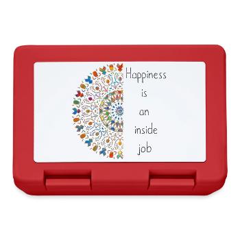 "Happiness is an inside job" Mandala tribal tender - Lunchbox - red - Front