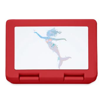 playful mermaid in cool pastel colors - Lunchbox - red - Front