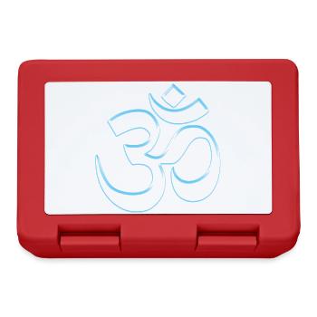 Cooles Buddhismus Om-Zeichen blau durchsicht - Brotdose - Rot - Vorne