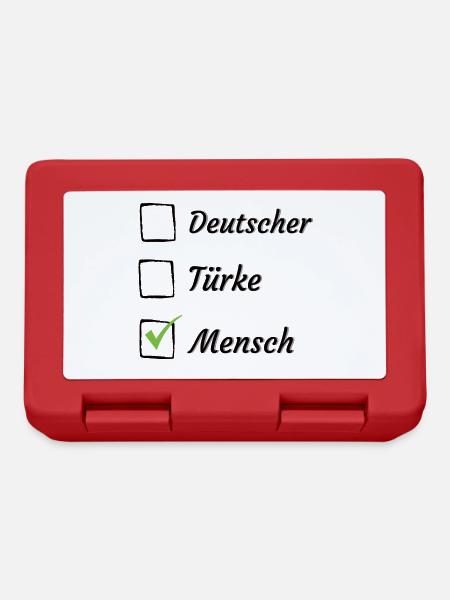 Deutscher Türke Mensch Ausländer Anti-Rassismus - Brotdose - Rot