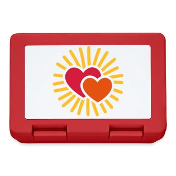 Sonne Herzen sun hearts - coeur soleil - Geschenk - Brotdose - Rot - Vorne