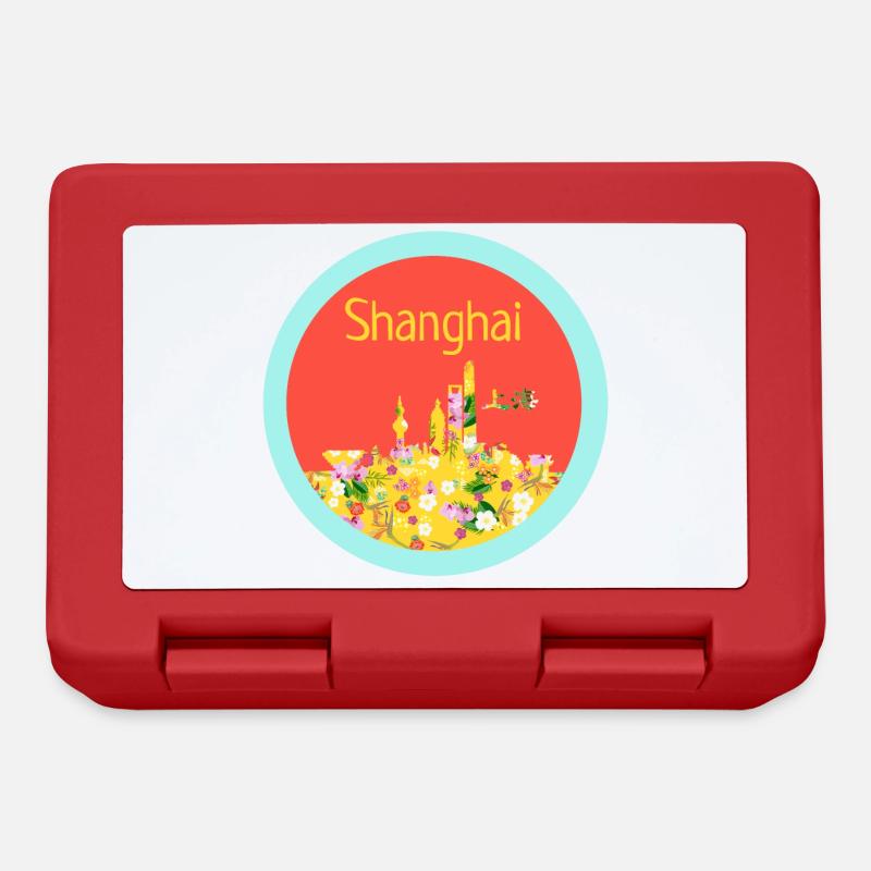 Sticker Shanghai rouge jaune - Boîte à goûter - rouge