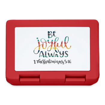 Christian Design be Joyful always - Lunchbox - red - Front