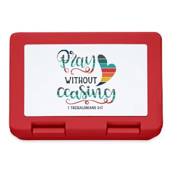Christian Design Pray without Ceasing - Lunchbox - red - Front